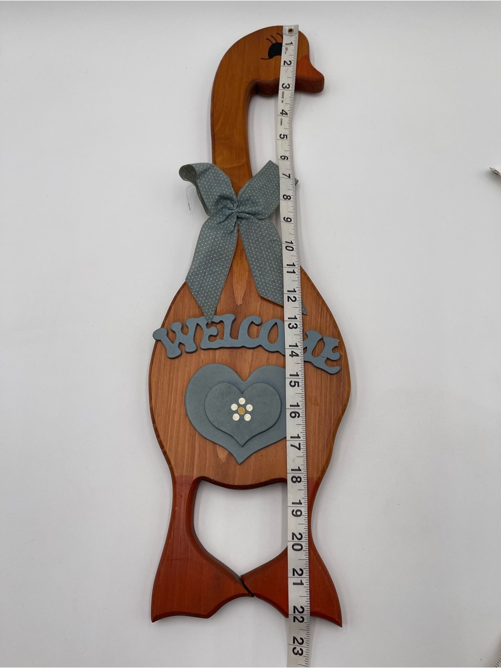 Vtg Wooden Goose Wall Hanging Sign Welcome Home Farmhouse Cottagecore 90s Decor - Picture 6 of 8